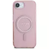 Guess IML Glitter Circle MagSafe Case for iPhone 16e (Pink)
