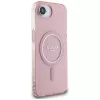 Guess IML Glitter Circle MagSafe Case for iPhone 16e (Pink)