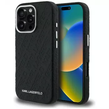 KARL LAGERFELD FW Stamped KarlMagSafe Case iPhone 16 Pro, Black