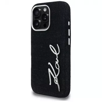 KARL LAGERFELD FW Jeans Signature Logo Maciņš iPhone 16 Pro Max, Melns