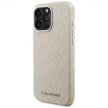 KARL LAGERFELD FW Stamped KarlMagSafe Case for iPhone 16 Pro Max, Beige