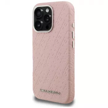 Karl Lagerfeld FW Stamped KarlMagSafe Maciņš iPhone 16 Pro Rozā