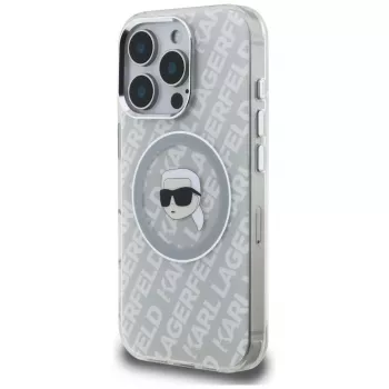 KARL LAGERFELD IML Karl Head Logo MagSafe Case Apple iPhone 16 Pro, Grey