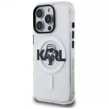 KARL LAGERFELD IML Karl Sketch Logo MagSafe Case for Apple iPhone 16 Pro, Caurspīdīgs