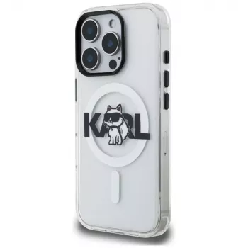 KARL LAGERFELD IML Choupette Sketch Logo Macīgais Macītis iPhone 16 Pro Max, Caurspīdīgs
