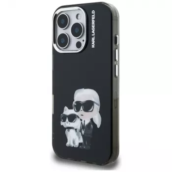 Karl Lagerfeld IML Aquarelle Karl & Choupette & Logo Maciņš Apple iPhone 16 Pro Max, Melns