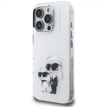 Karl Lagerfeld IML Aquarelle Karl & Choupette & Logo Back Cover Apple iPhone 16 Pro, White