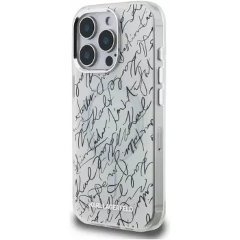 KARL LAGERFELD IML Karl ScriptPattern MacSafe Macītis Apple iPhone 16 Pro Max - Balts