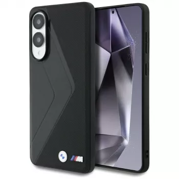 BMW Leather Oversized Stripes MagSafe Case for Samsung Galaxy S25 Edge Black