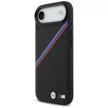 BMW M Tricolor Metal Logo MagSafe apvalks Apple iPhone Air, melns