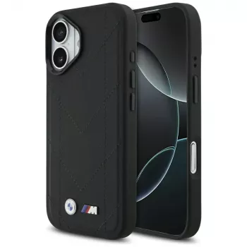 BMW M Quilted Logo MagSafe apvalks Apple iPhone 17, melns