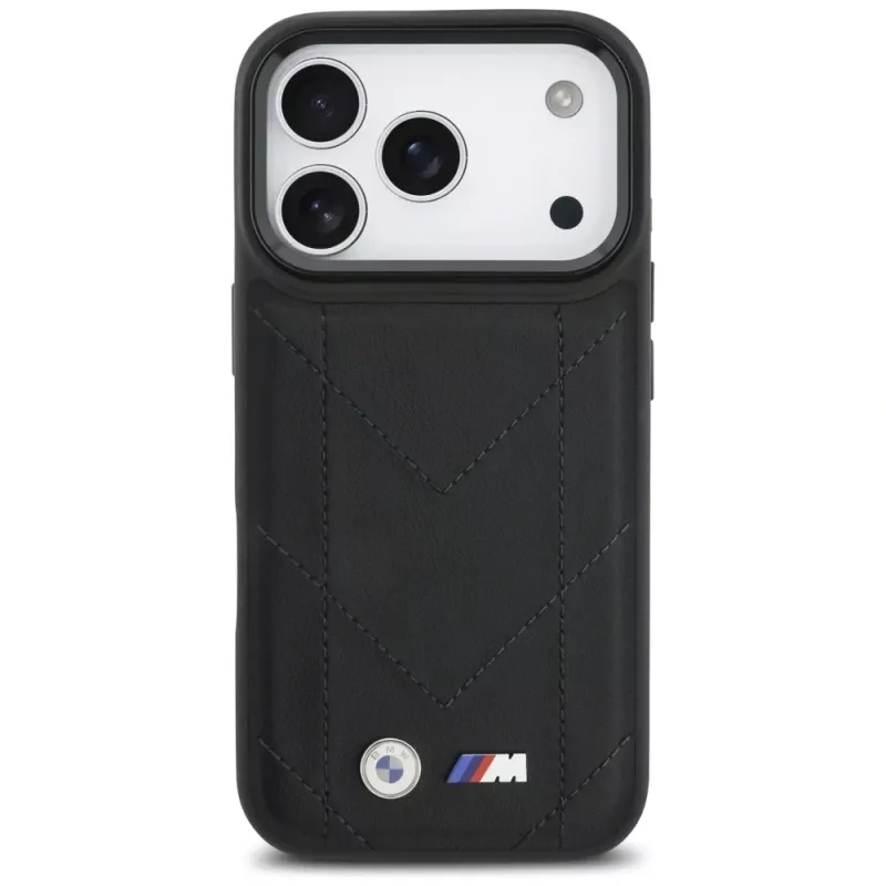 BMW M Quilted Logo MagSafe apvalks Apple iPhone 17 Pro, melns