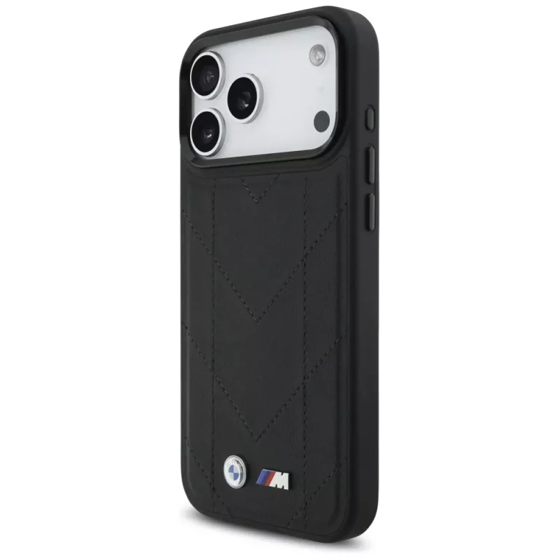 BMW M Quilted Logo MagSafe apvalks Apple iPhone 17 Pro Max, melns