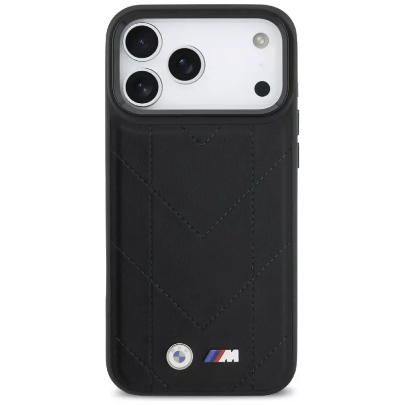 BMW M Quilted Logo MagSafe apvalks Apple iPhone 17 Pro Max, melns