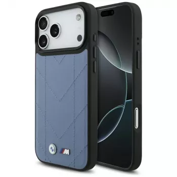 BMW M Quilted Logo MacSafe Macīgs iPhone 17 Pro Max Zils