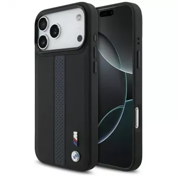 BMW M Perforated Stripe Logo MacSafe Macīgs iPhone 17 Pro Max Zils