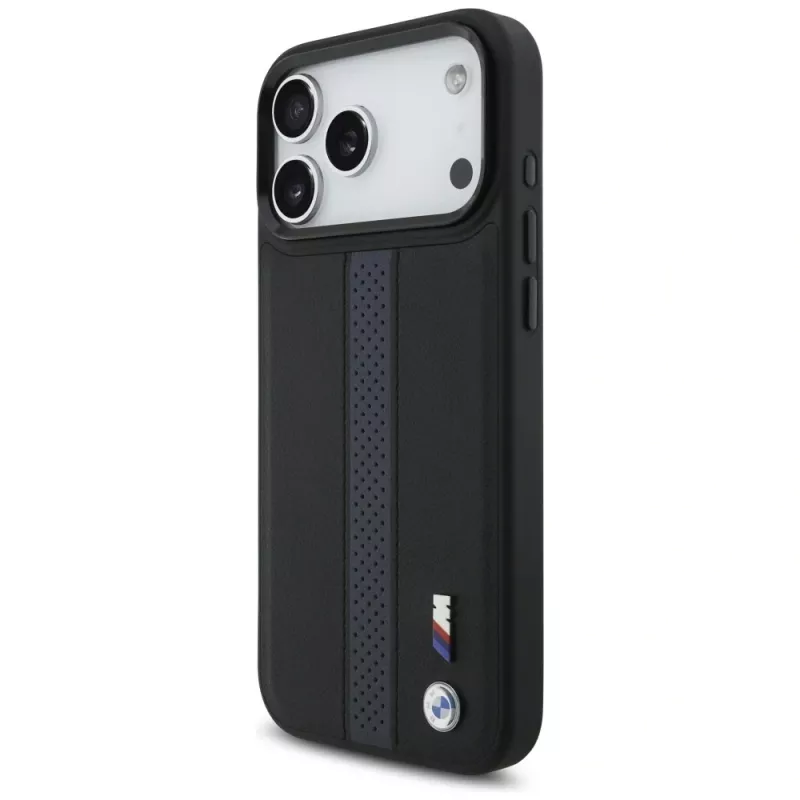 BMW M Perforated Stripe Logo MacSafe Macīgs iPhone 17 Pro Max Zils