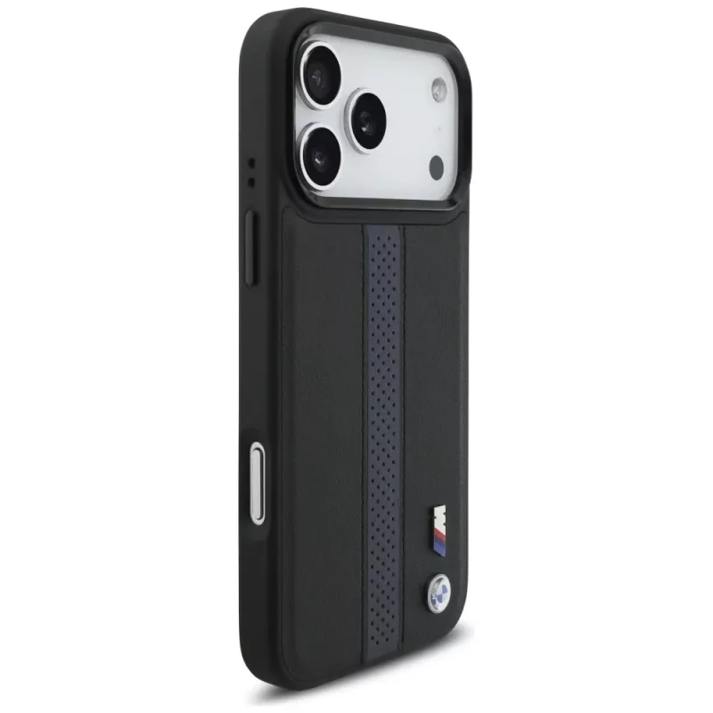 BMW M Perforated Stripe Logo MacSafe Macīgs iPhone 17 Pro Max Zils