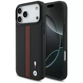 BMW M Perforated Stripe Logo MagSafe vāciņš Apple iPhone 17 Pro Max, sarkans