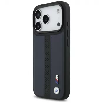 BMW M Perforated Stripe Logo MagSafe vāciņš Apple iPhone 17 Pro, Navy Blue