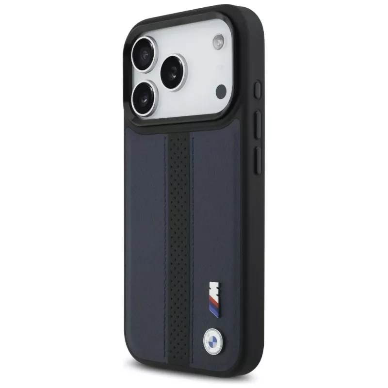 BMW M Perforated Stripe Logo MagSafe vāciņš Apple iPhone 17 Pro, Navy Blue