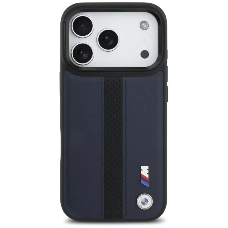 BMW M Perforated Stripe Logo MagSafe vāciņš Apple iPhone 17 Pro, Navy Blue