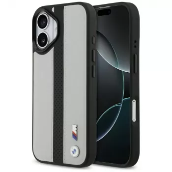 BMW M Perforated Stripe Logo MagSafe apvalks Apple iPhone 17, pelēks