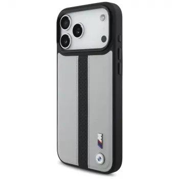 BMW M Perforated Stripe Logo Macīgais Maciņš iPhone 17 Pro Max Grey