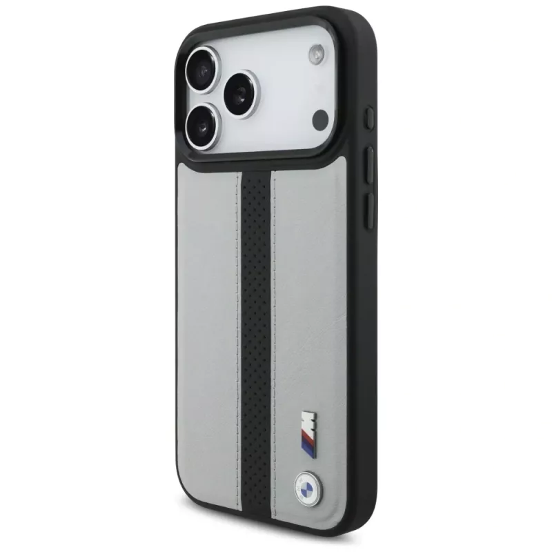 BMW M Perforated Stripe Logo Macīgais Maciņš iPhone 17 Pro Max Grey