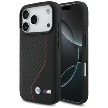 BMW M Carbon Line & Logo MacSafe Macīgs Vāciņš Apple iPhone 17 Pro Sarkanā Krāsā