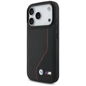 BMW M Carbon Line & Logo MacSafe Macīgs Vāciņš Apple iPhone 17 Pro Sarkanā Krāsā