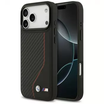 BMW M Carbon Line & Logo MacSafe Macīgs Vāciņš iPhone 17 Pro Max Sarkanā Krāsā