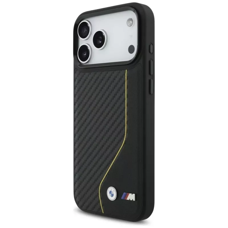 BMW M Carbon Line & Logo MacCase iPhone 17 Pro Max Dzeltenā