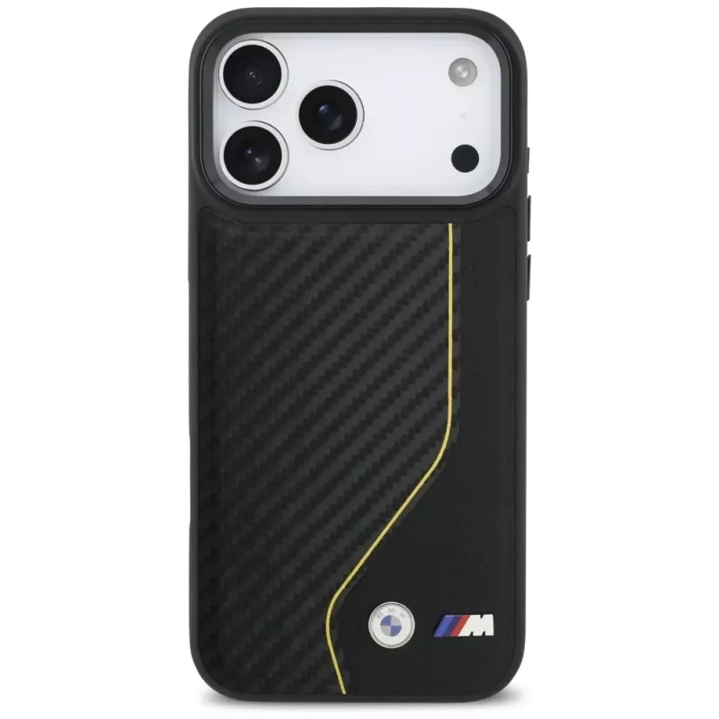 BMW M Carbon Line & Logo MacCase iPhone 17 Pro Max Dzeltenā