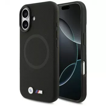 BMW M Series Metal Logo Macīgais MacSafe Maciņš Apple iPhone 17, Melns