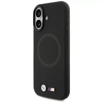 BMW M Series Metal Logo Macīgais MacSafe Maciņš Apple iPhone 17, Melns