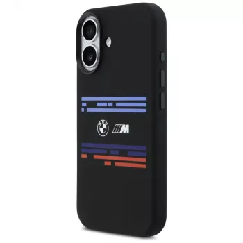 BMW M Silicon Horizontal Line MagSafe apvalks Apple iPhone 17, melns