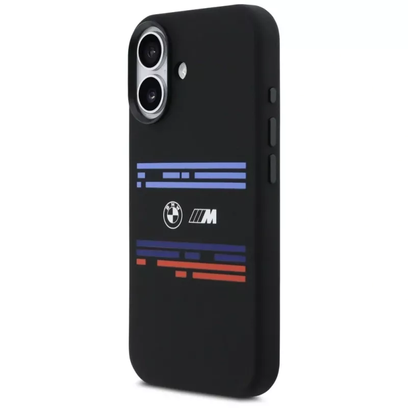 BMW M Silicon Horizontal Line MagSafe apvalks Apple iPhone 17, melns