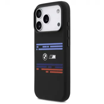 BMW M Silicon Horizontal Line MagSafe apvalks Apple iPhone 17 Pro, melns