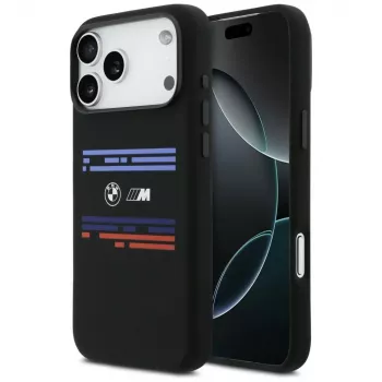 BMW M Silicon Horizontal Line MagSafe vāciņš Apple iPhone 17 Pro Max, melns