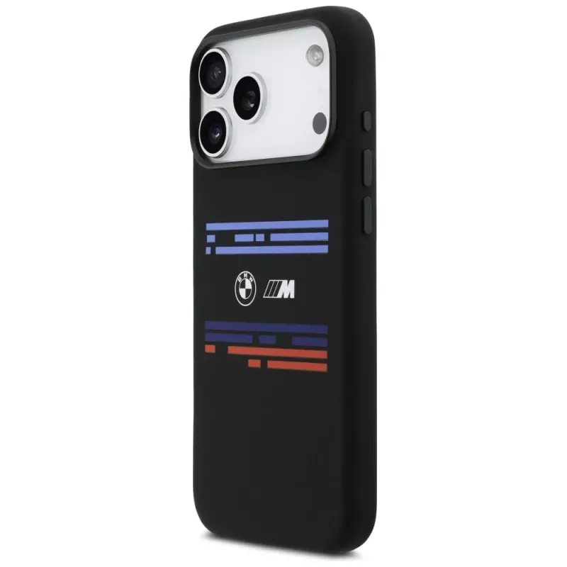 BMW M Silicon Horizontal Line MagSafe vāciņš Apple iPhone 17 Pro Max, melns