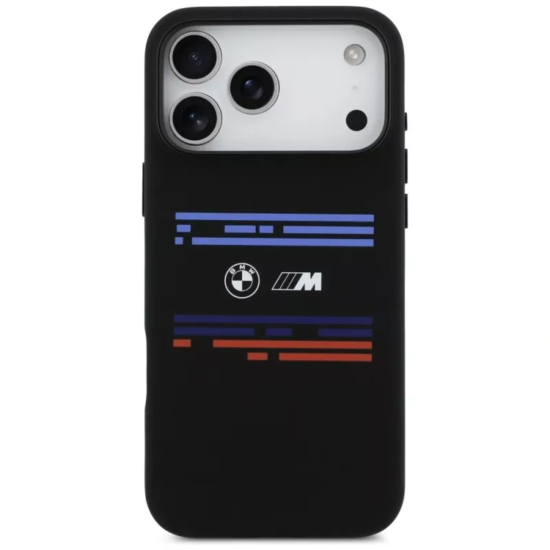 BMW M Silicon Horizontal Line MagSafe vāciņš Apple iPhone 17 Pro Max, melns