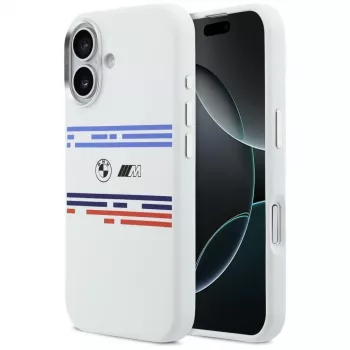 BMW M Silicon Horizontal Line MagSafe vāciņš Apple iPhone 17, balts