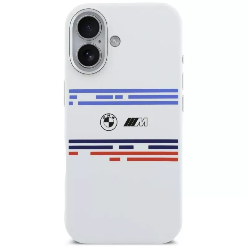 BMW M Silicon Horizontal Line MagSafe vāciņš Apple iPhone 17, balts
