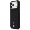 BMW M Silicon Tricolor Line MagSafe apvalks Apple iPhone 17 Pro Max, melns
