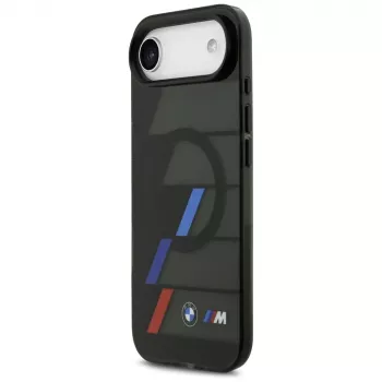 BMW M IML metāla pogu trīskrāsu līniju MagSafe apvalks Apple iPhone Air, melns