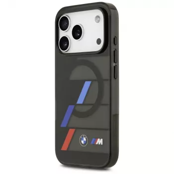 BMW M IML Metal Buttons Tricolor Lines MagSafe apvalks iPhone 17 Pro Black