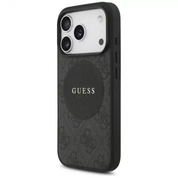 Guess 4G Circle Classic Logo Maciešu korpuss iPhone 17 Pro (Melns)