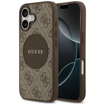 Guess 4G Circle Classic Logo MagSafe Back Cover for Apple iPhone 17 - Brown