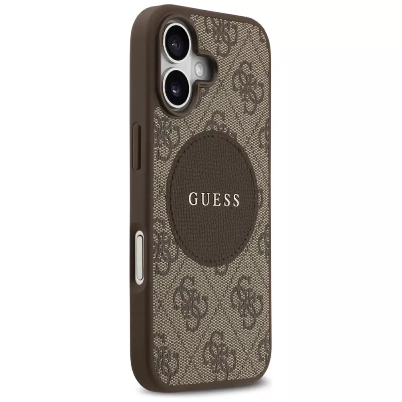 Guess 4G Circle Classic Logo MagSafe Back Cover for Apple iPhone 17 - Brown